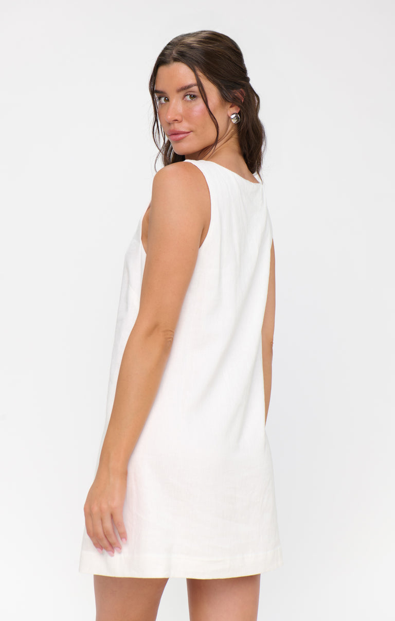 Everly Mini Dress ~ White Linen Show Me Your Mumu Everly Mini Dress ~ White Linen Show Me Your Mumu
