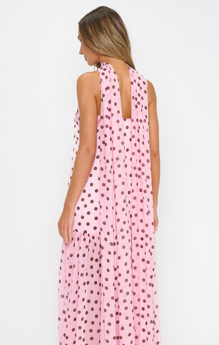 pink polka dot maxi dress Dalia Maxi Dress, in Pink Truffle Polka Dot, Size: 2XL | Show Me Your Mumu