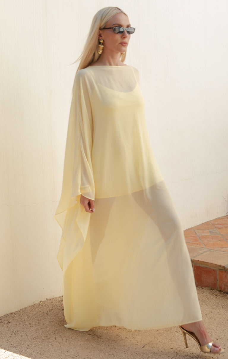 Olsen Maxi Dress, in Pale Yellow Chiffon | Show Me Your Mumu