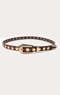 Petit Moments Phoenix Disco Stud Belt ~ Brown/Gold