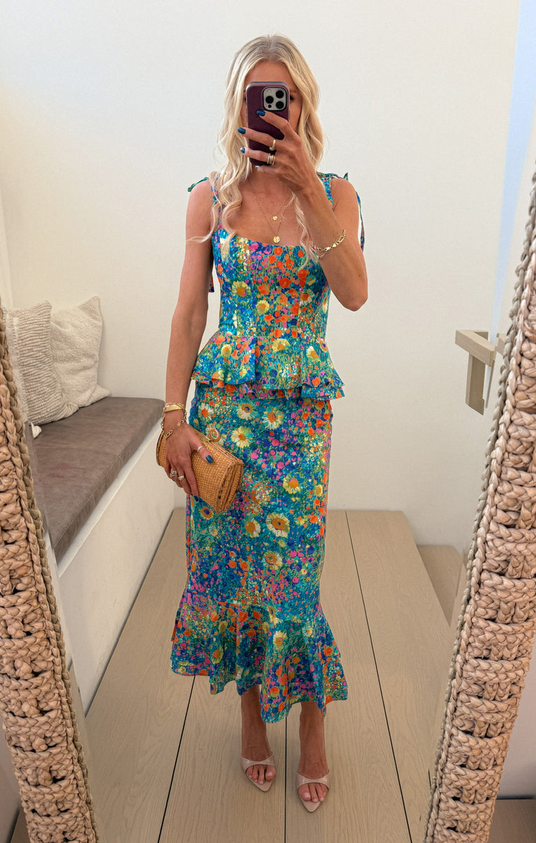 Pauline Peplum Dress ~ Painterly Petals – Show Me Your Mumu