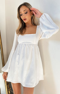 Marianna Mini Dress ~ White Clip Butterfly