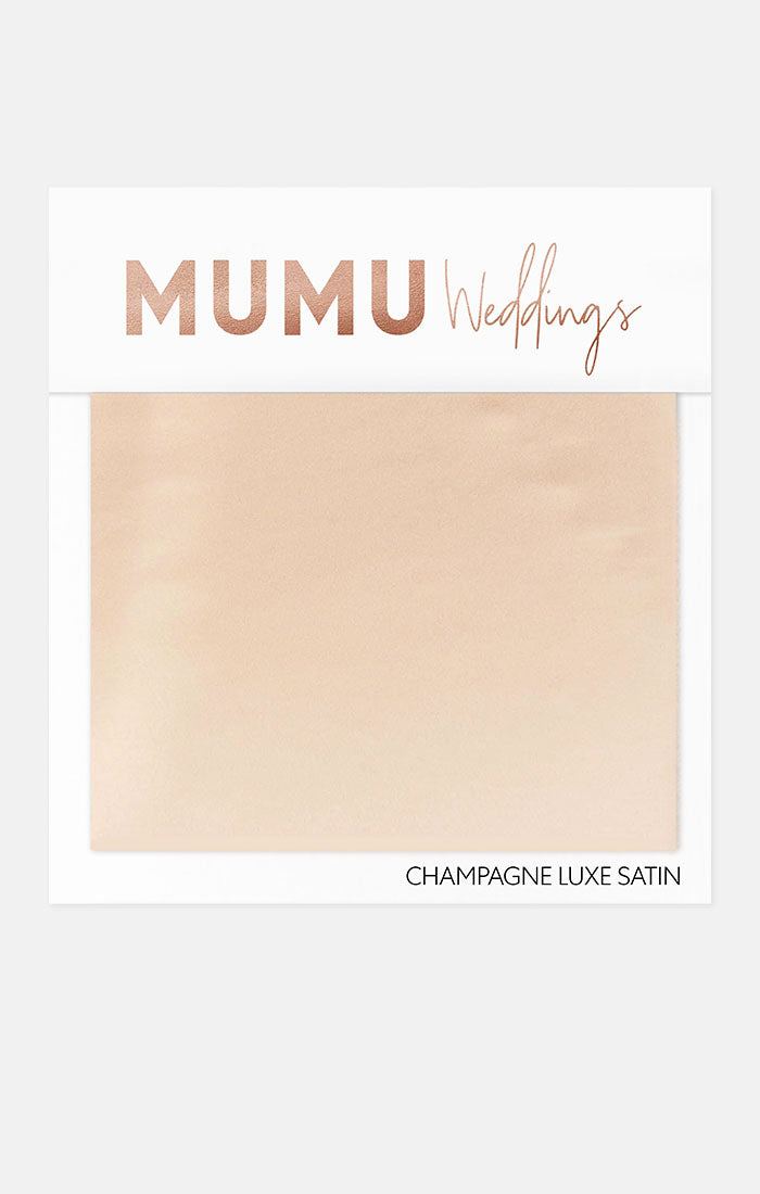 Bridesmaid Fabric Swatch ~ Champagne Luxe Satin – Show Me Your Mumu