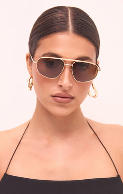 Banbé Eyewear The Halle Sunglasses ~ Gold/Brown