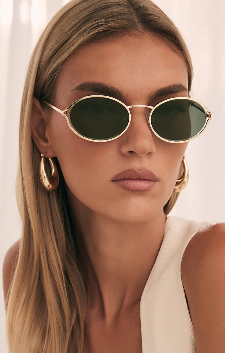 Show Me Your mumu Banbé Eyewear The Sampaio Sunglasses ~ Gold/Olive