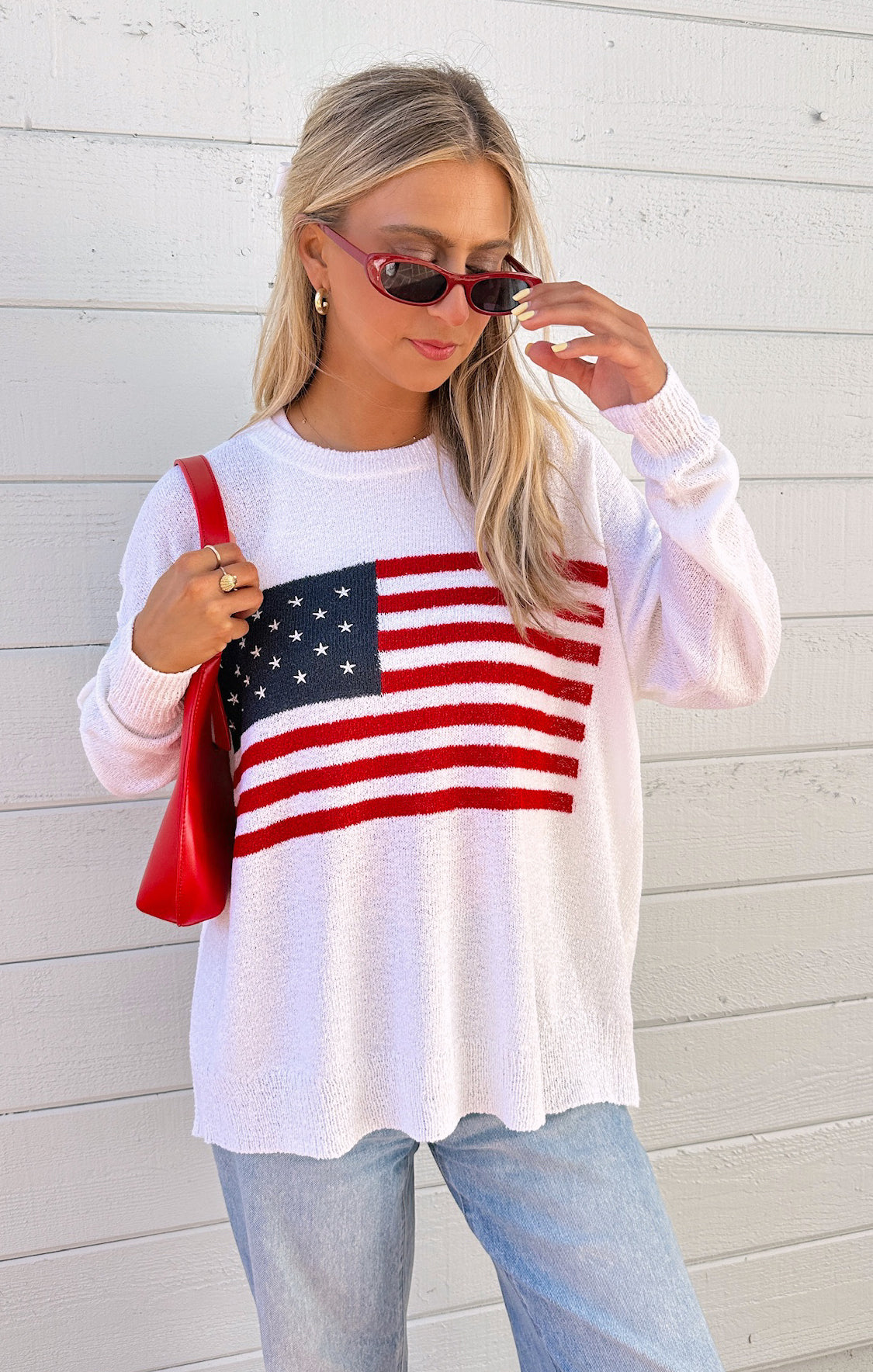 Woodsy Sweater ~ American Flag Knit – Show Me Your Mumu