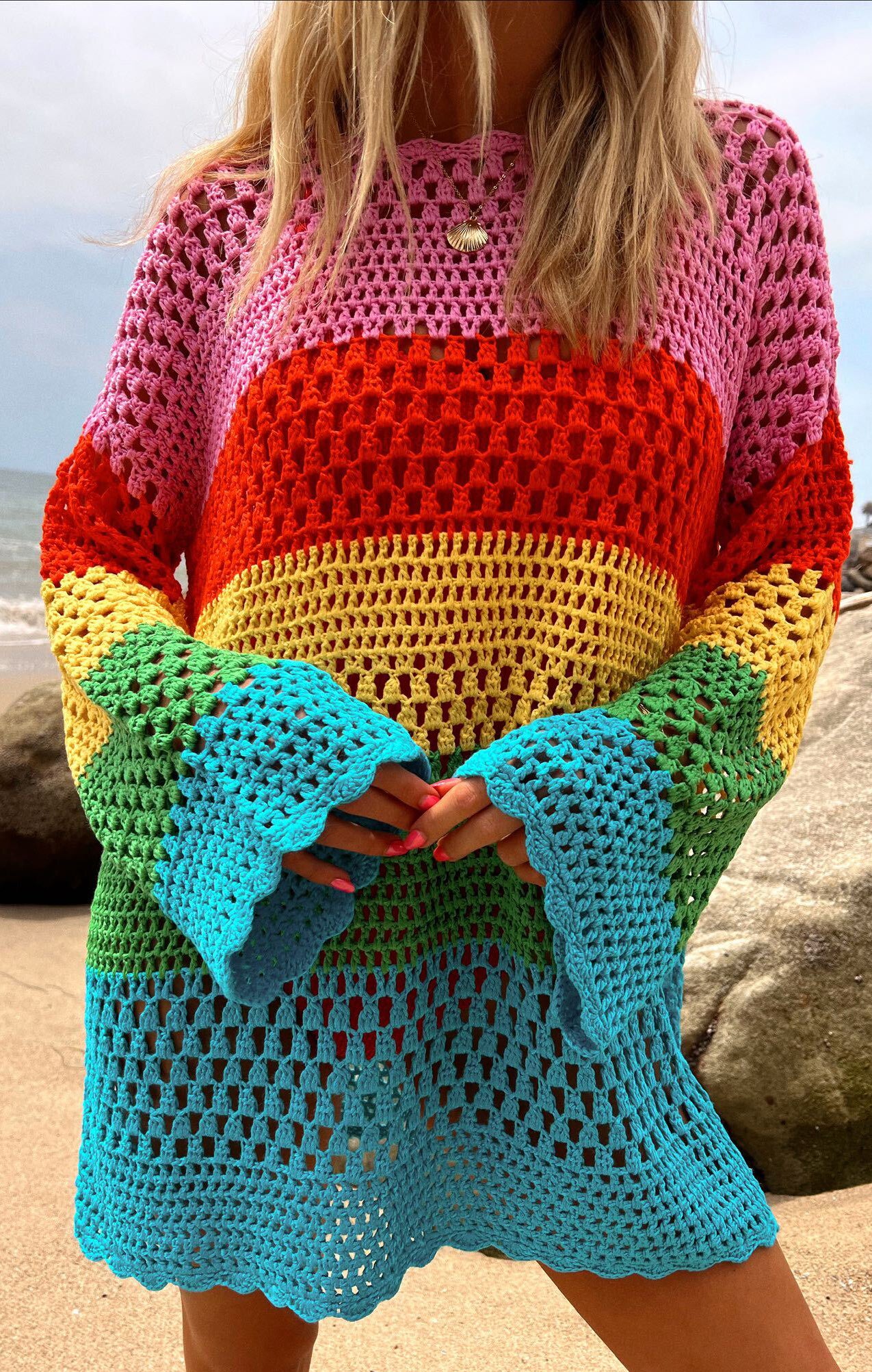Tara Coverup Dress ~ Sea Breeze Crochet – Show Me Your Mumu