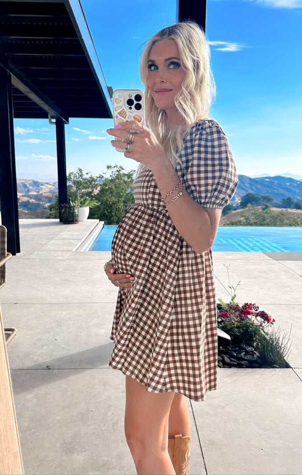 Smitten Babydoll Dress ~ Brown Gingham – Show Me Your Mumu Smitten Babydoll Dress ~ Brown Gingham – Show Me Your Mumu