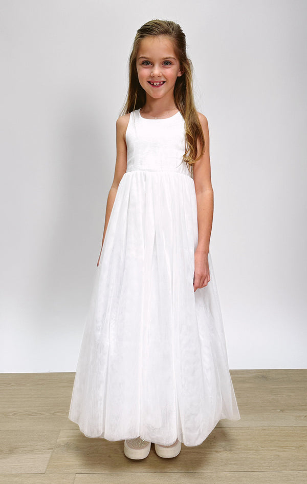 Flower Girl Dress ~ White Taffeta – Show Me Your Mumu