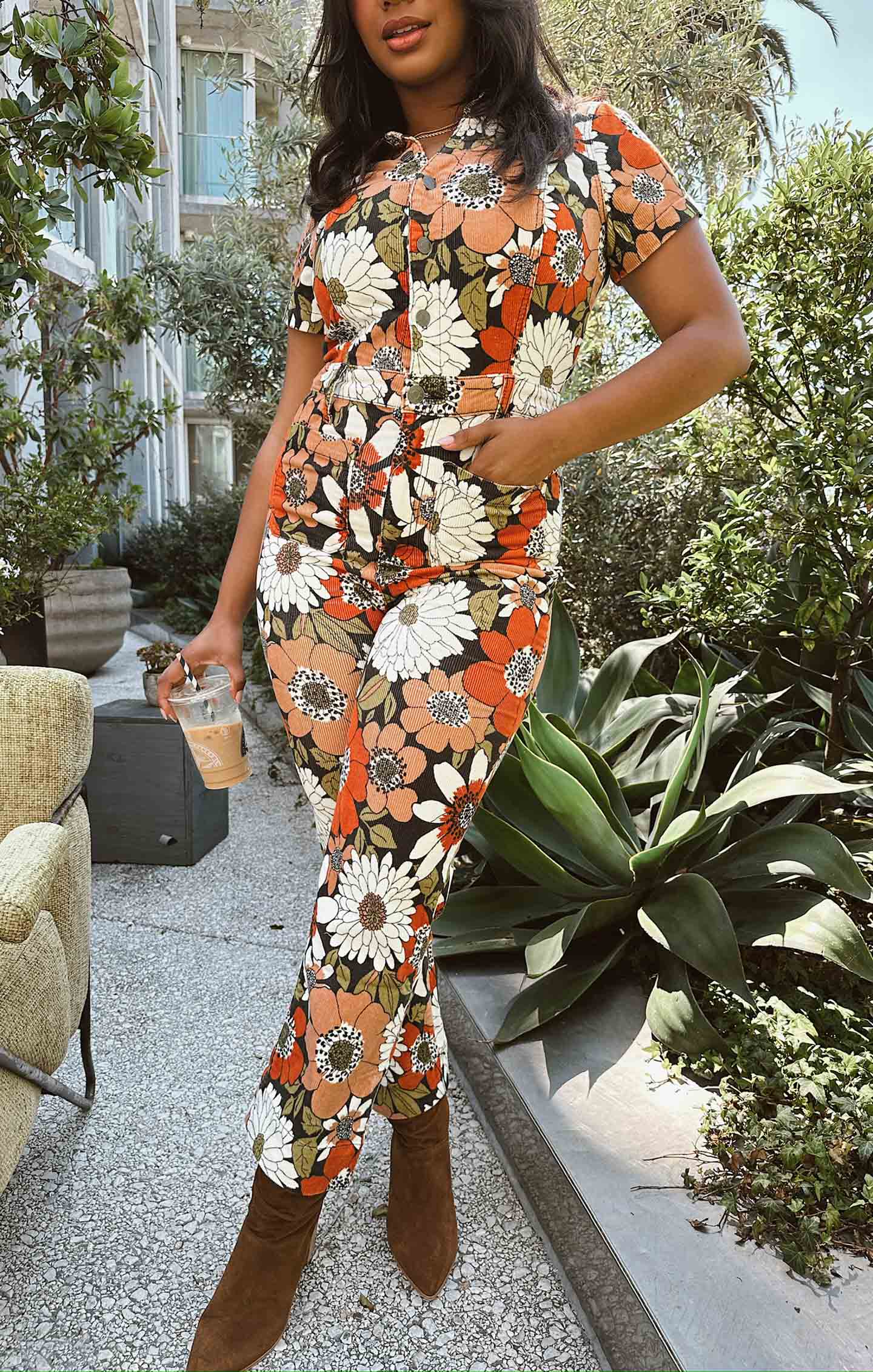 Cropped Everhart Jumpsuit Hutton Floral Corduroy XS