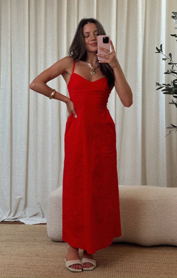 Allegra Midi Dress ~ Cherry Poplin – Show Me Your Mumu Allegra Midi Dress ~ Cherry Poplin – Show Me Your Mumu