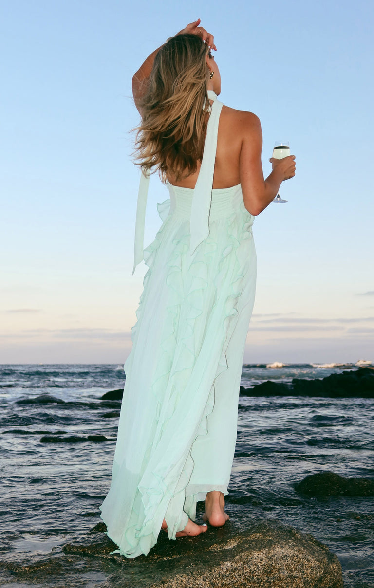 Gemma Ruffle Maxi Dress, in Jelly Mint, Size: Medium | Show Me Your Mumu