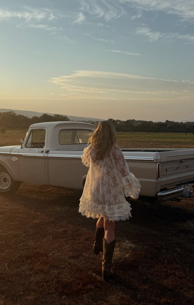 Joelle Mini Dress ~ Dainty White Lace