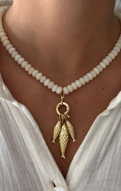 ALV Jewels Fish On Necklace ~ Cream