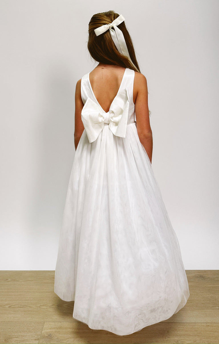 girl white dress Flower Girl Dress ~ White Taffeta – Show Me Your Mumu