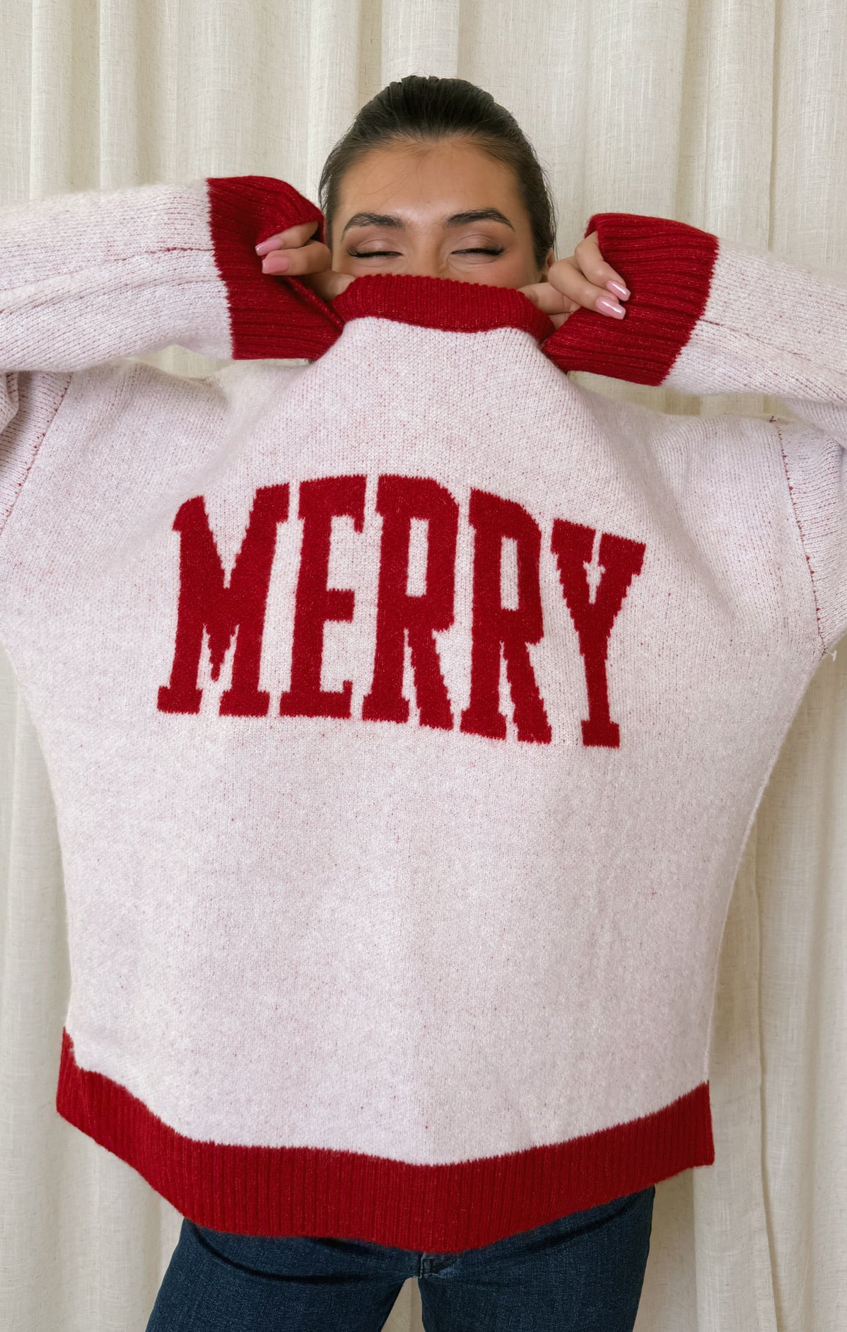 Classic Crewneck Sweater ~ Merry Graphic Knit – Show Me Your 