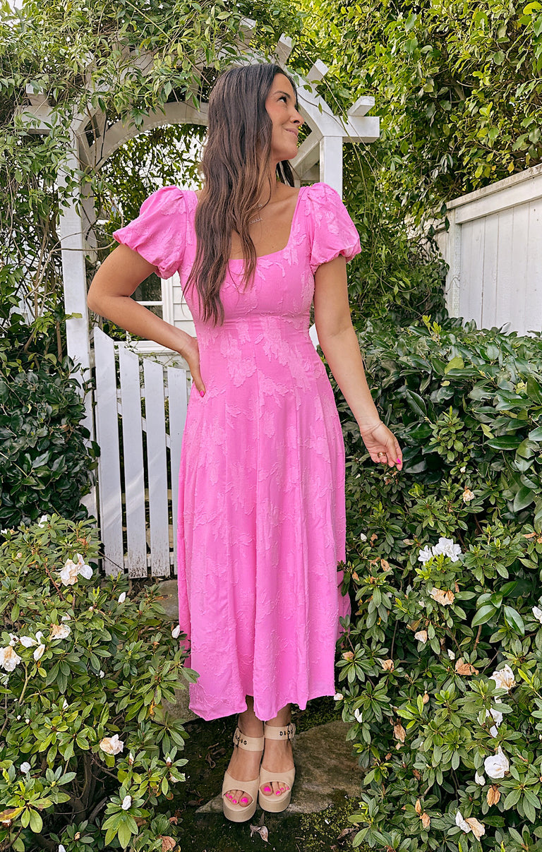 Mia Midi Dress ~ Pink Clip Floral Show Me Your Mumu Mia Midi Dress ~ Pink Clip Floral Show Me Your Mumu