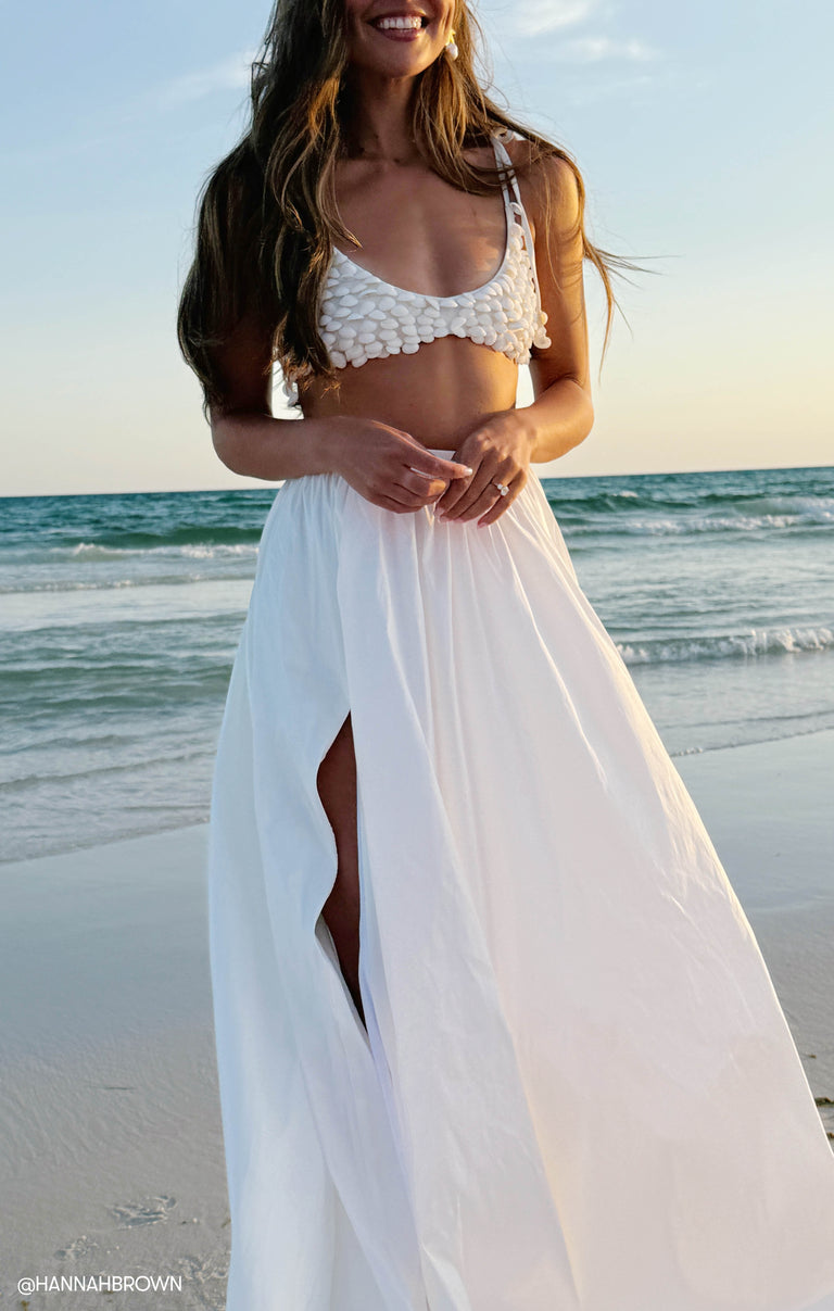 Vivianna Maxi Skirt, in White Taffeta, Size: Small