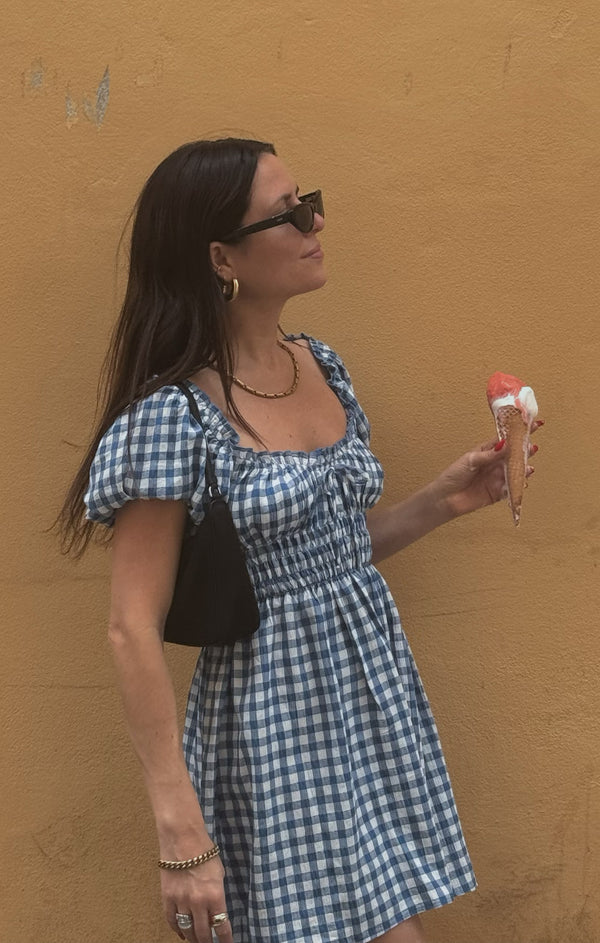 Esme Mini Dress ~ Blue Bounty Gingham – Show Me Your Mumu