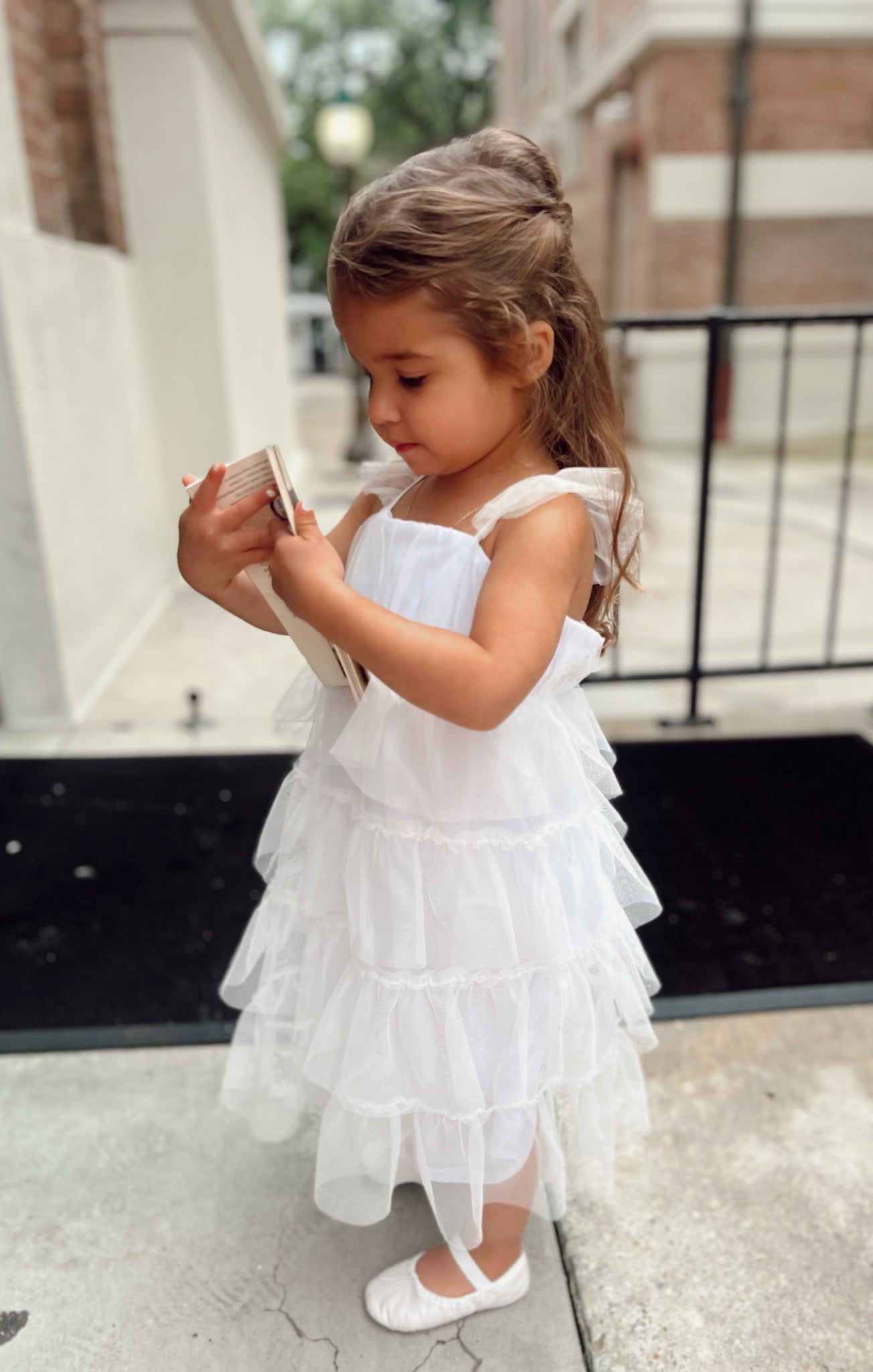 Little Fairytale Dress, in White Tulle, Size: 1T