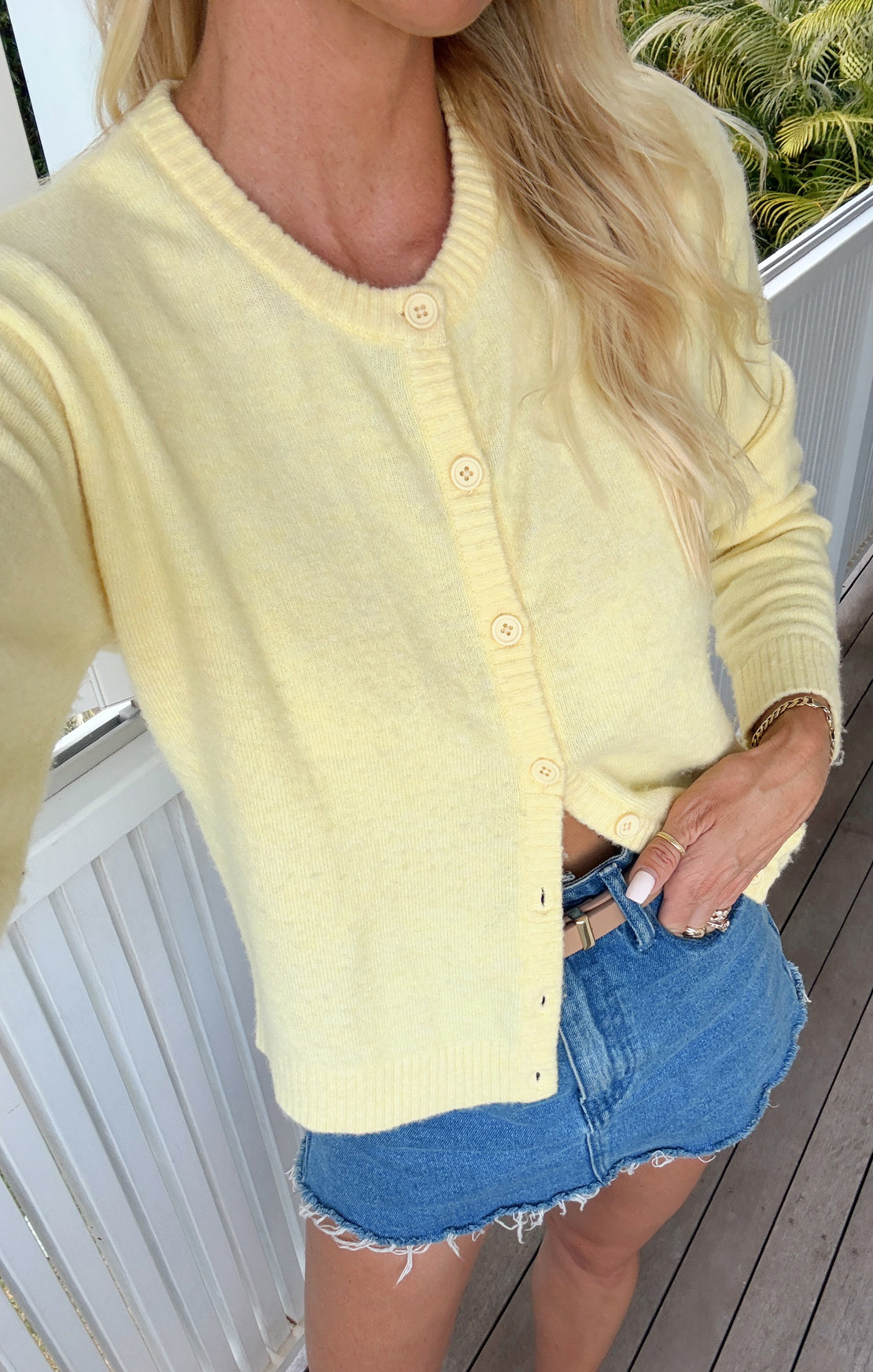 Throw on Cardigan ~ Pale Yellow Knit  Show Me Your Mumu