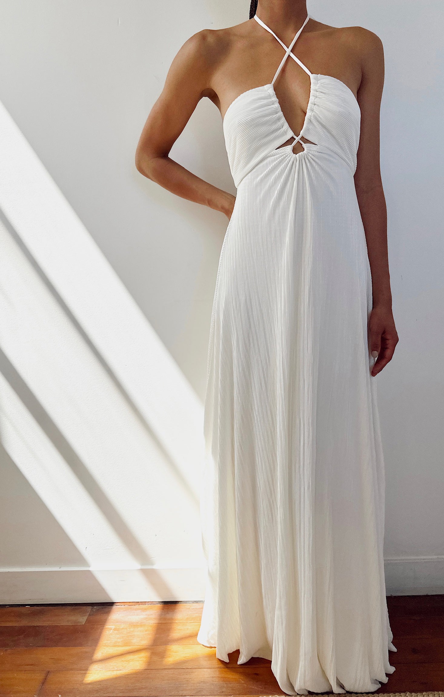 paros maxi dress Paros Maxi Dress ~ Pleated Gold