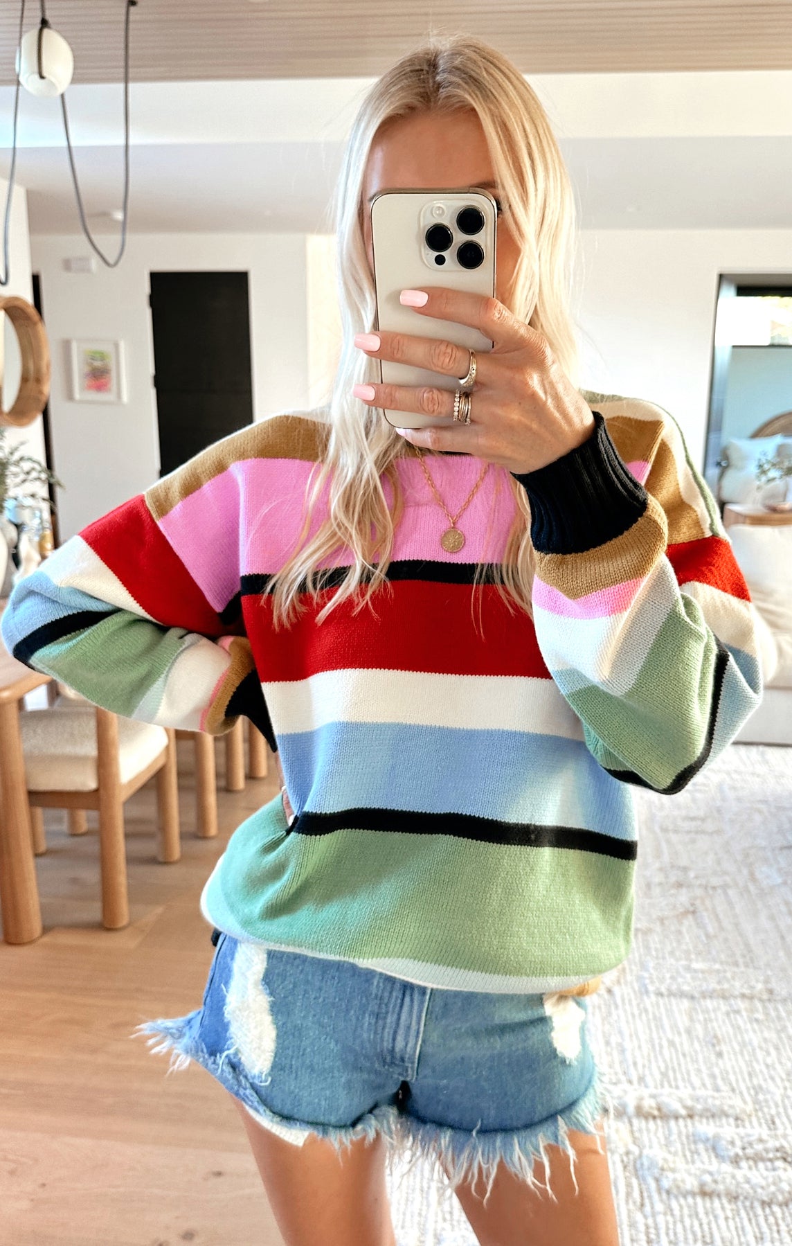 Show Me Your Mumu factory Only One Adore Stripe Knit Sweater In Pink Multi Women's XS