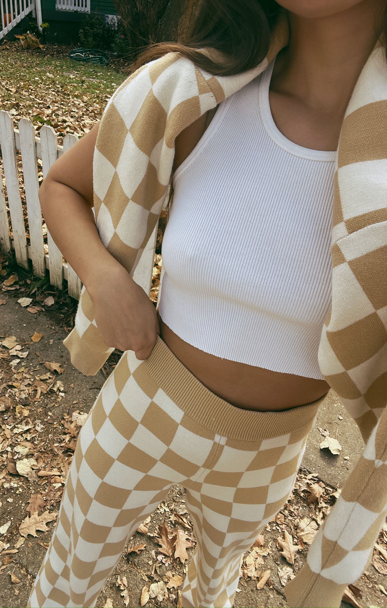 Zermatt Sweater Pant ~ Tan Checker Knit – Show Me Your Mumu Zermatt Sweater Pant ~ Tan Checker Knit – Show Me Your Mumu