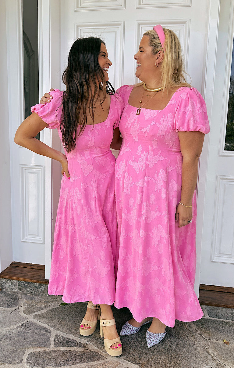 Mia Midi Dress ~ Pink Clip Floral – Show Me Your Mumu