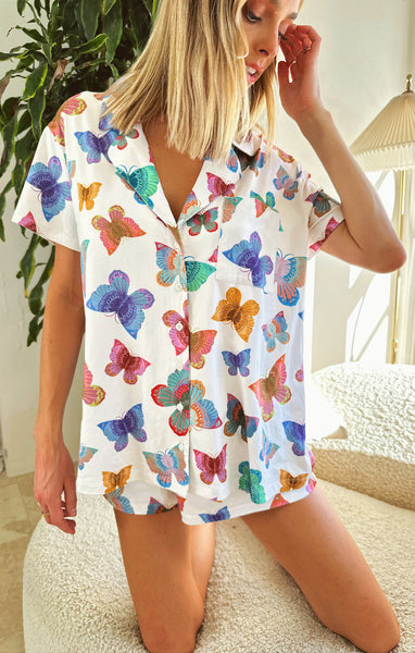Capri pajama set Spring Butterflies