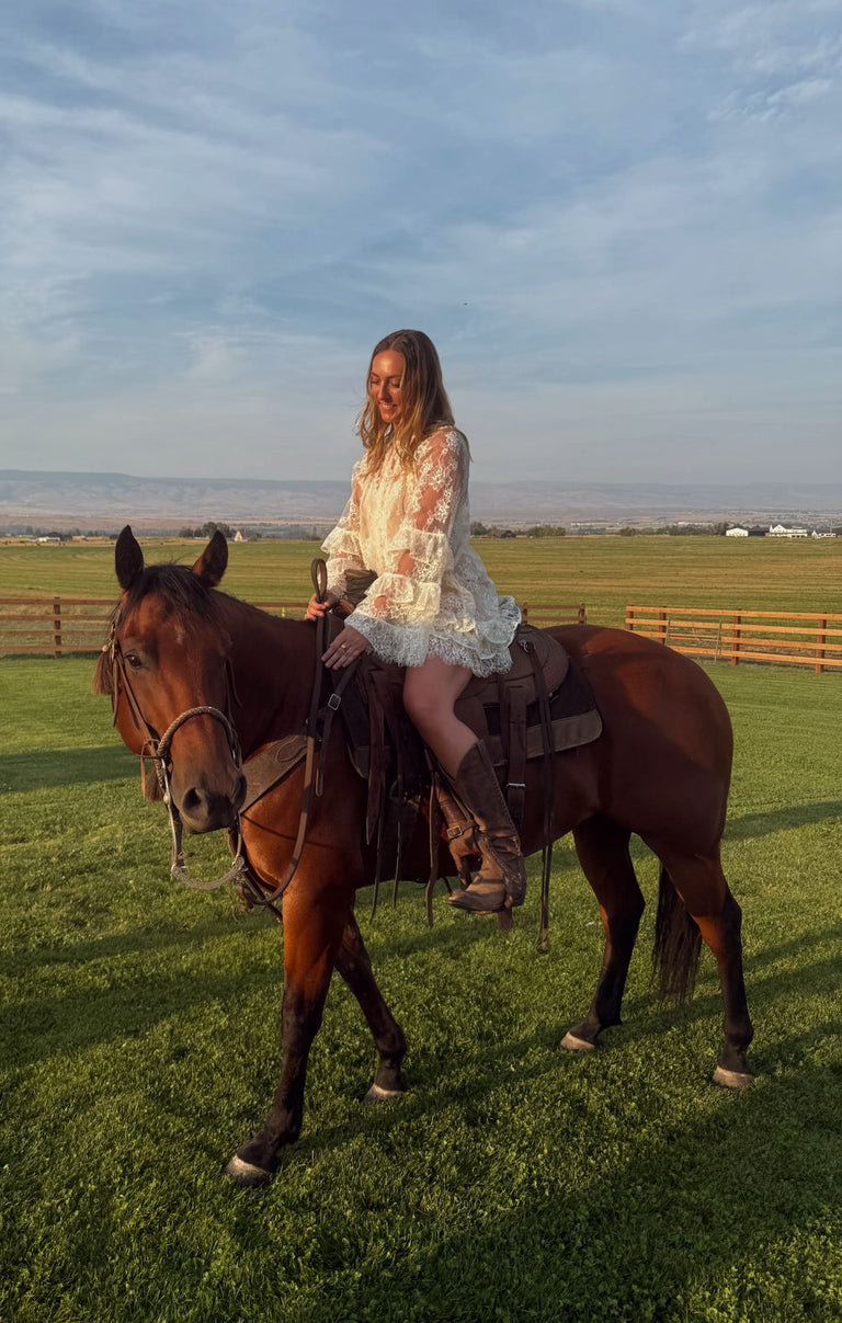 Joelle Mini Dress ~ Dainty White Lace