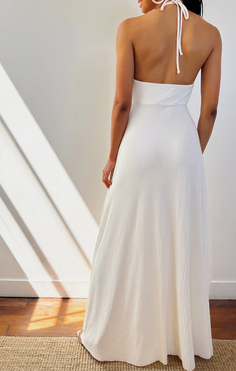 paros maxi dress Paros Maxi Dress ~ Ivory Pleat – Show Me Your Mumu