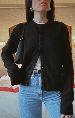 Throw on Cardigan ~ Jet Black Knit