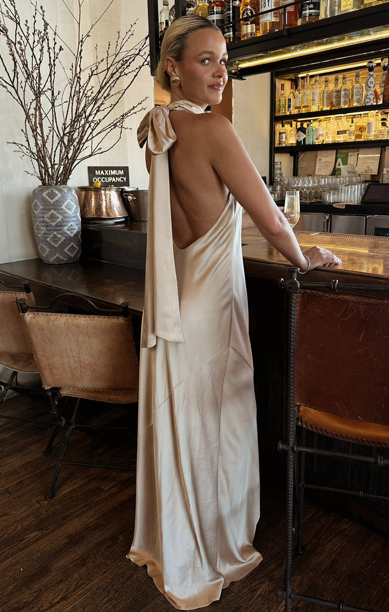 white christmas dresses Bordeaux Champagne Satin Corset Style Midi Dress – Club L London main image 0