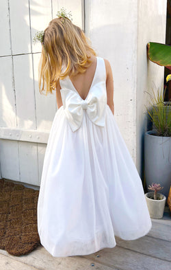 Flower Girl Dress ~ White Taffeta