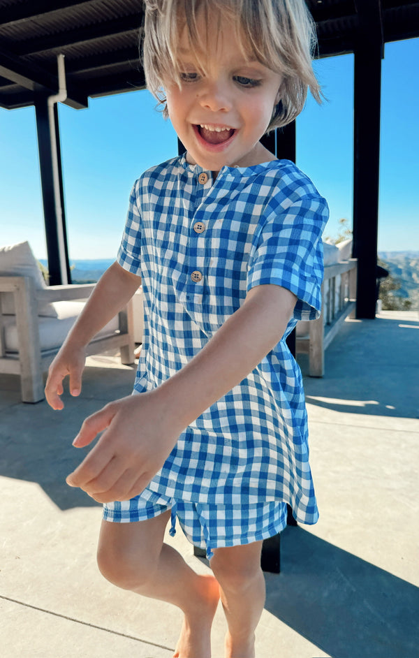 Lil Easy Shorts ~ Blue Bounty Gingham – Show Me Your Mumu Lil Easy Shorts ~ Blue Bounty Gingham – Show Me Your Mumu