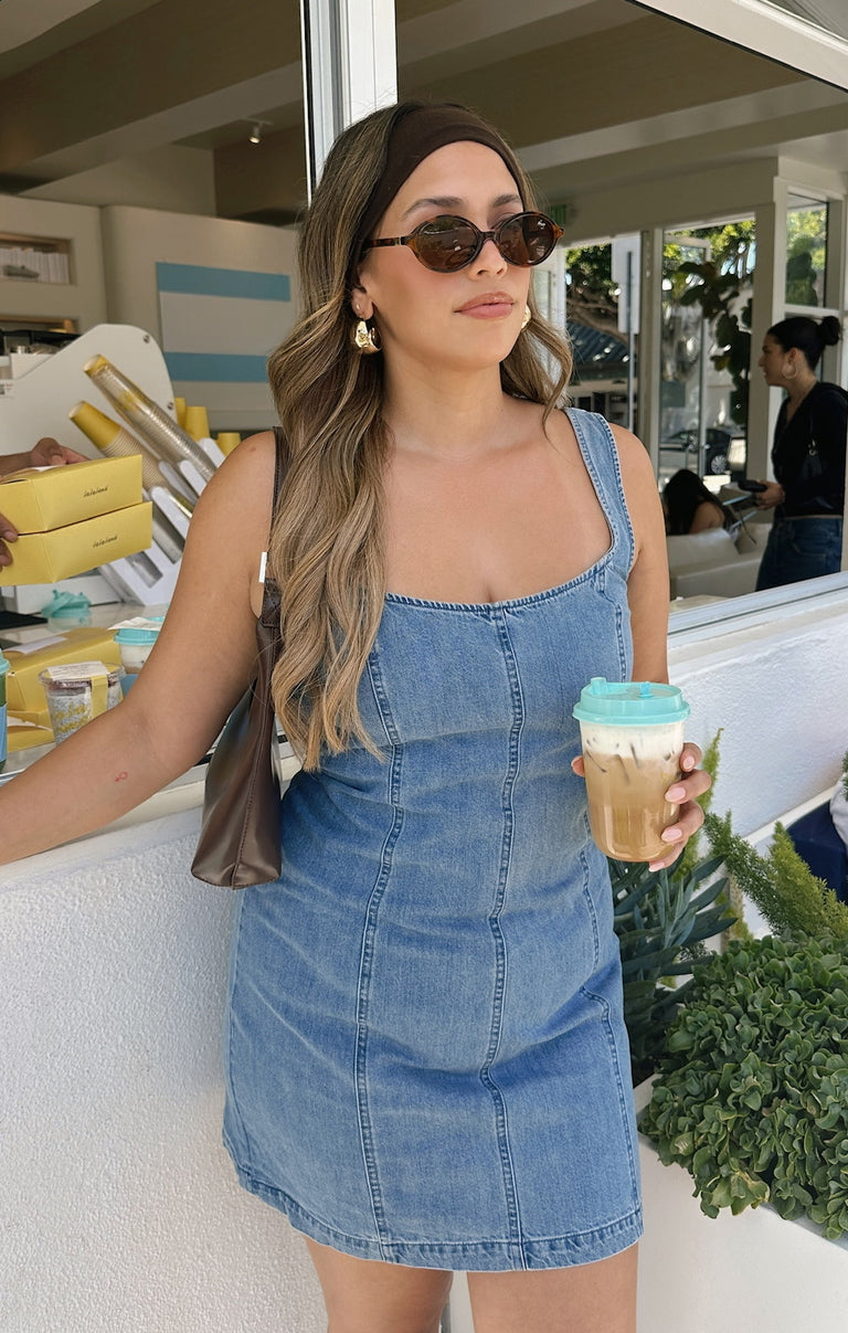 Steph Mini Dress, in Gloomy Blue, Size: Large | Show Me Your Mumu Steph Mini Dress, in Gloomy Blue, Size: Large | Show Me Your Mumu