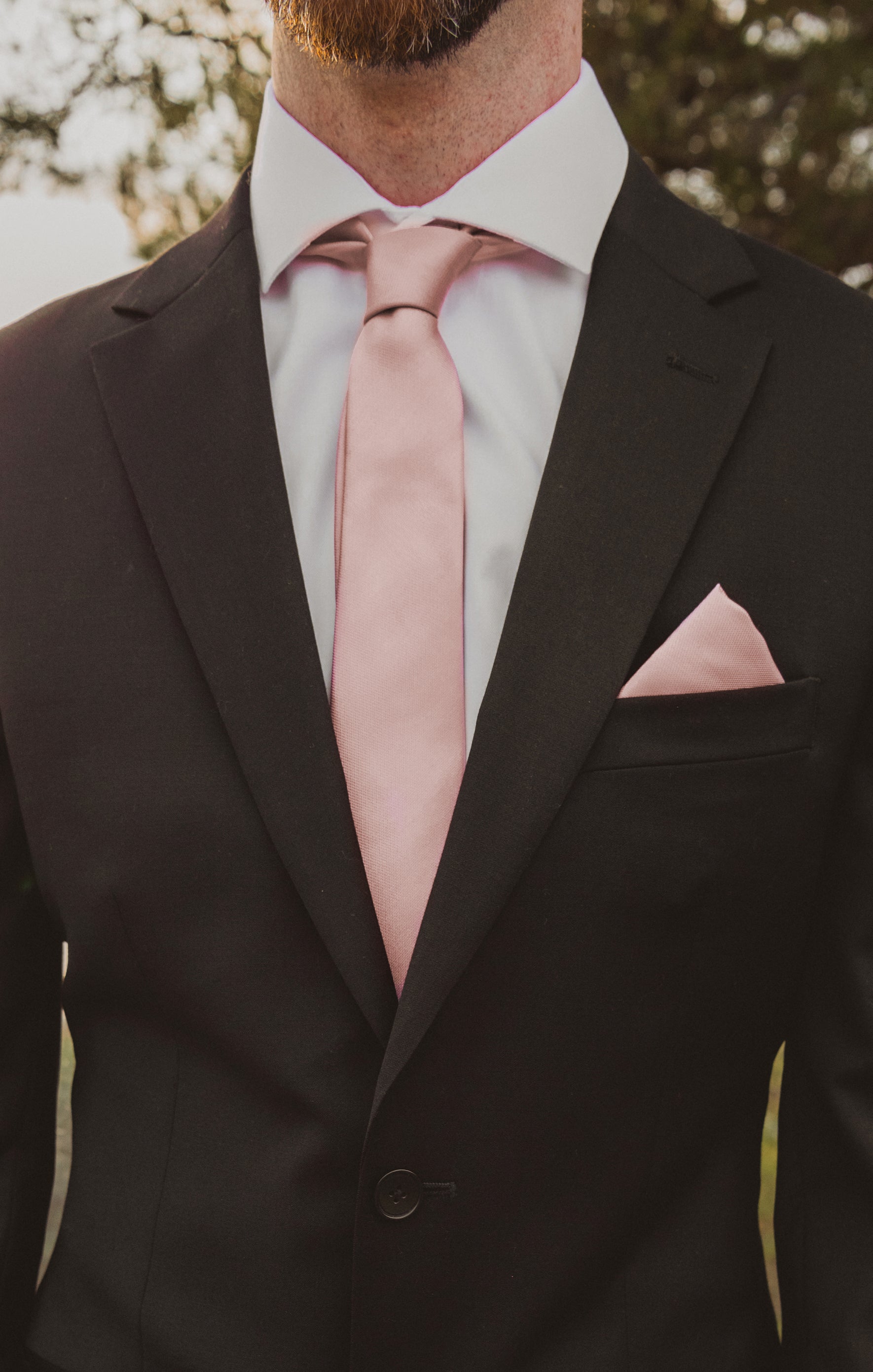 slim fit dress slacks Nico Neck Tie, in Rose Gold Solid