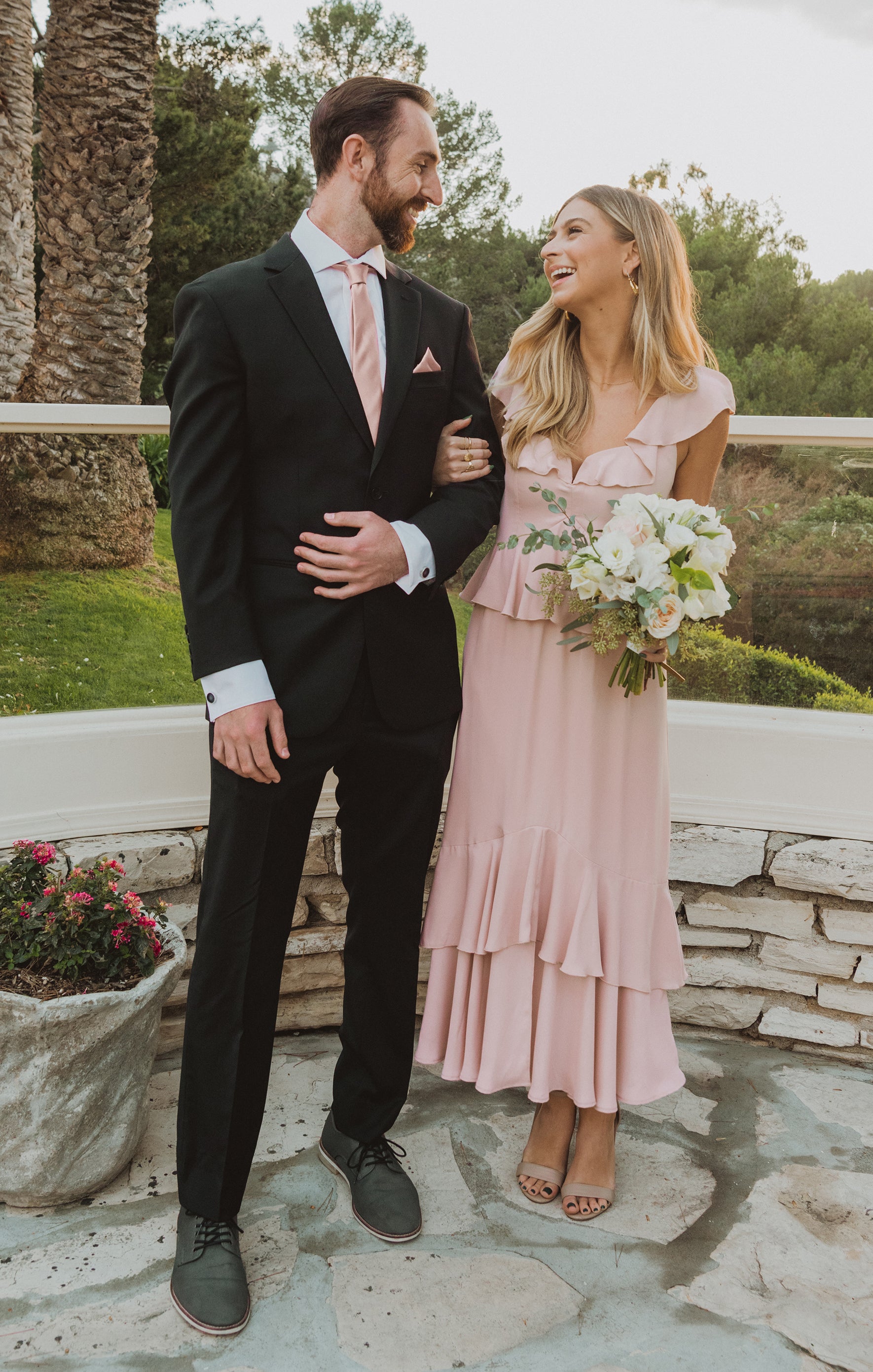 what matches rose gold dress Sam Pocket Square, in Rose Gold Solid