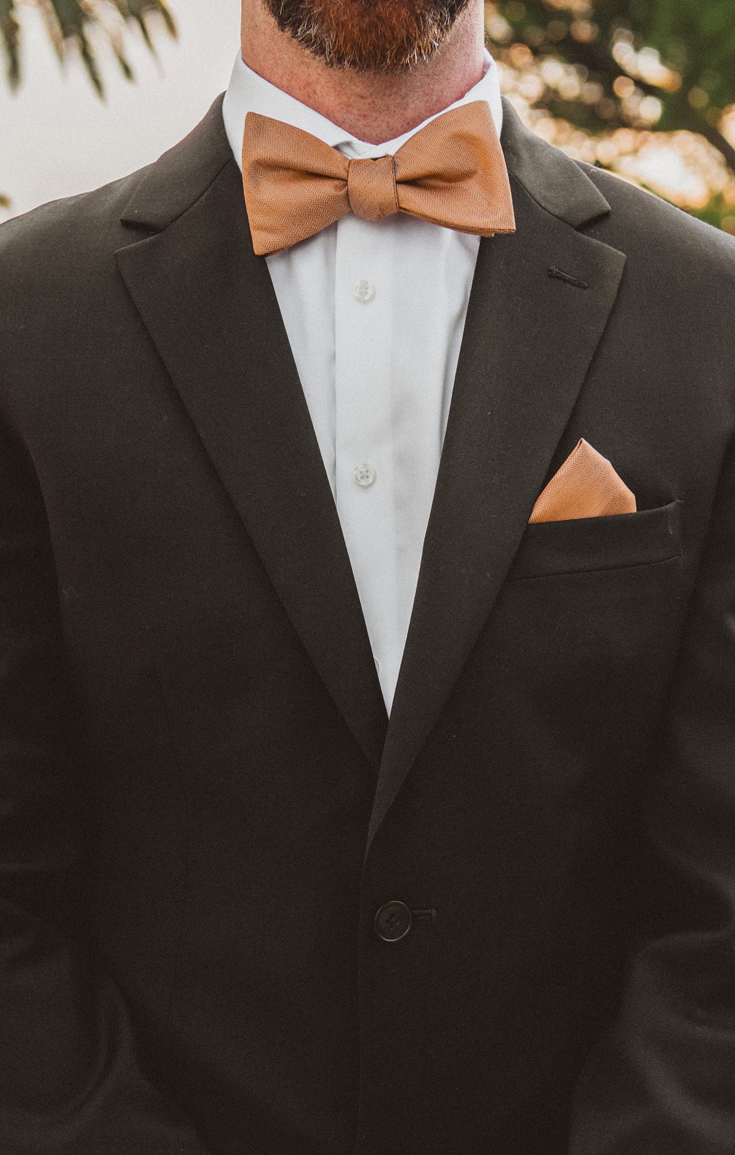 copper color bow tie