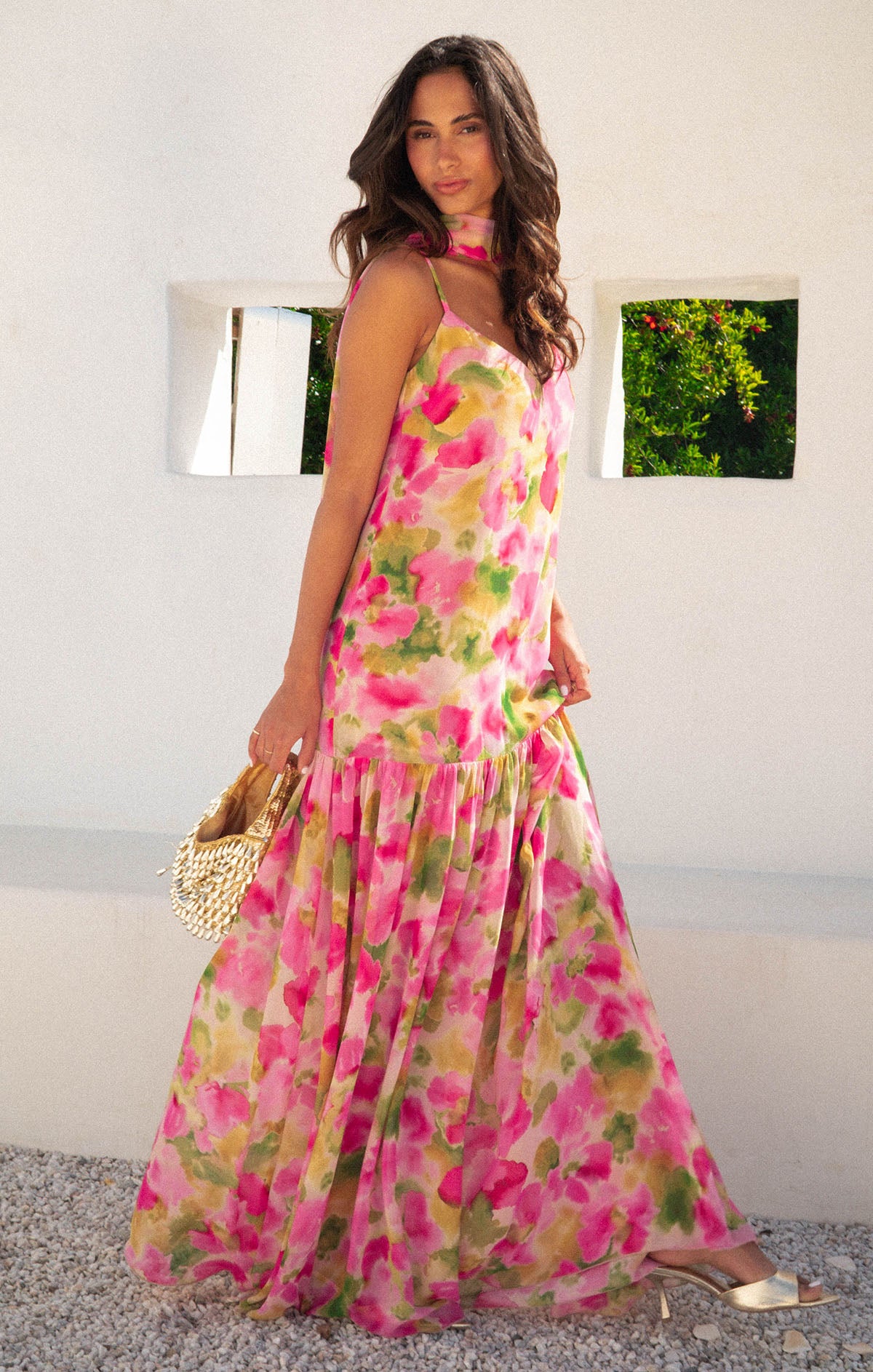 Dalia Maxi Dress, in Watercolor Floral Chiffon | Show Me Your Mumu
