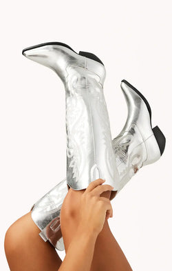 Billini Wilden Cowboy Boot ~ Silver