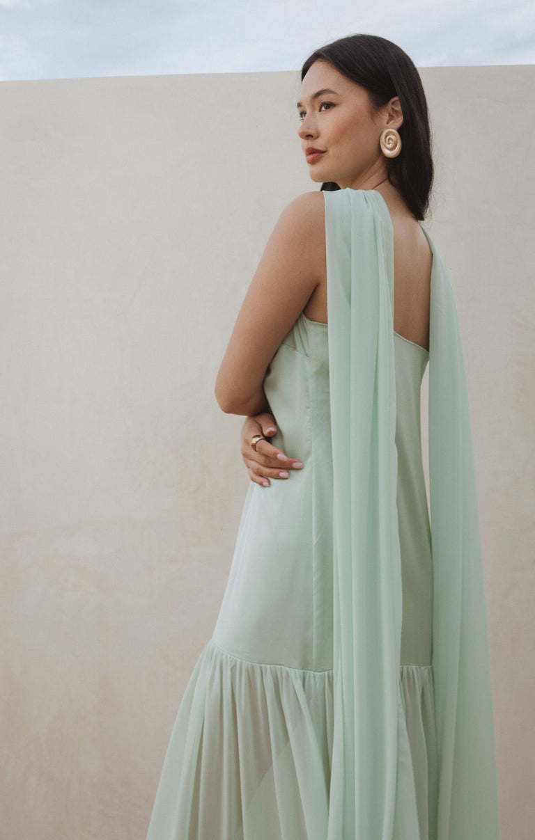 show me your mumu dalia maxi dress Dalia Maxi Dress, in Pistachio Luxe Satin, Size: Small | Show Me Your Mumu