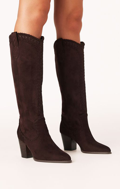 Billini Finley Cowboy Boot ~ Chocolate Suede