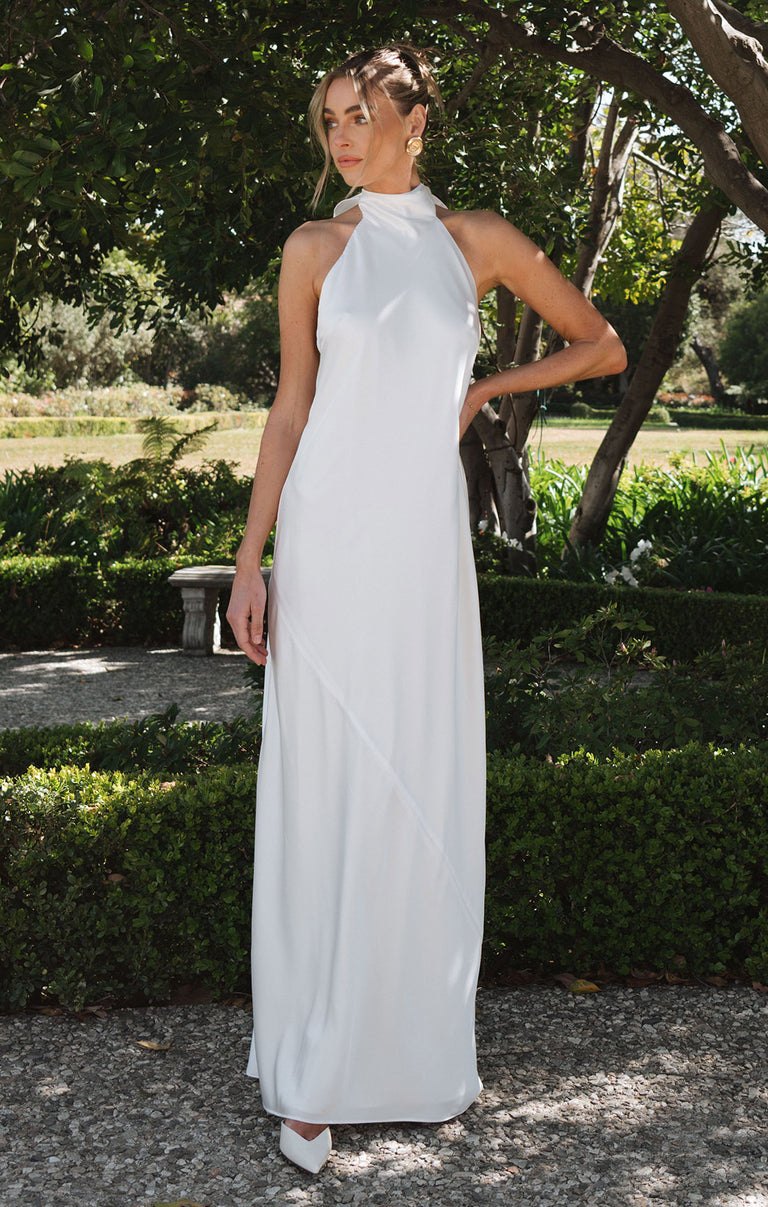 Lisa Maxi Dress, in Ivory Luxe Satin | Show Me Your Mumu