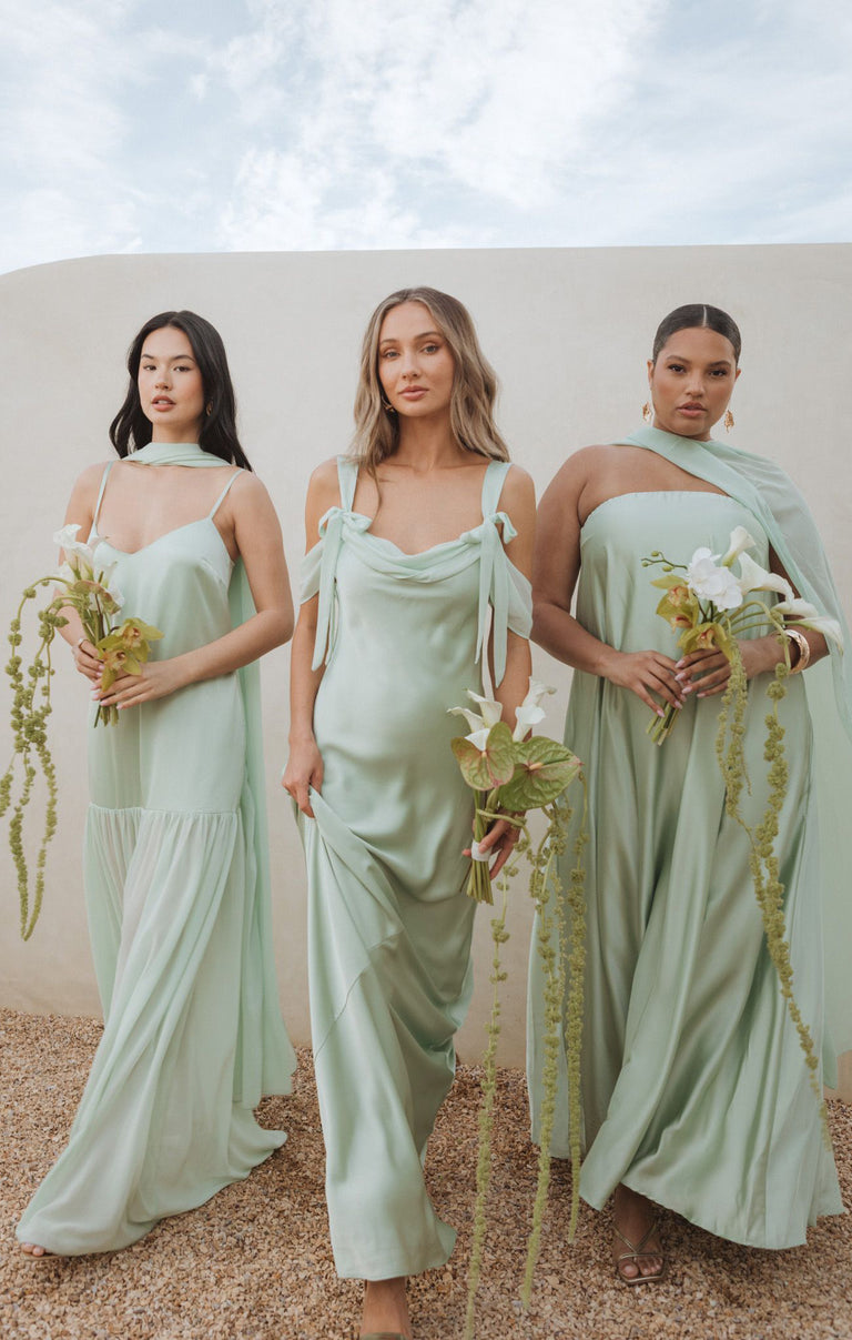 Bella Maxi Dress, in Pistachio Luxe Satin, Size: XL | Show Me Your Mumu | Bridesmaid Dresses & Wedding Attendee Dress Bella Maxi Dress, in Pistachio Luxe Satin, Size: XL | Show Me Your Mumu | Bridesmaid Dresses & Wedding Attendee Dress