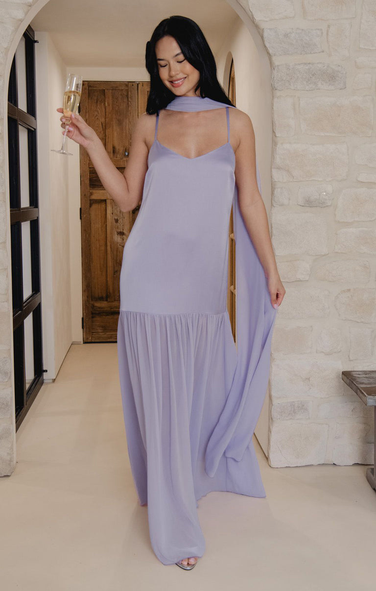 Dalia Maxi Dress ~ Lavender Luxe Satin – Show Me Your Mumu