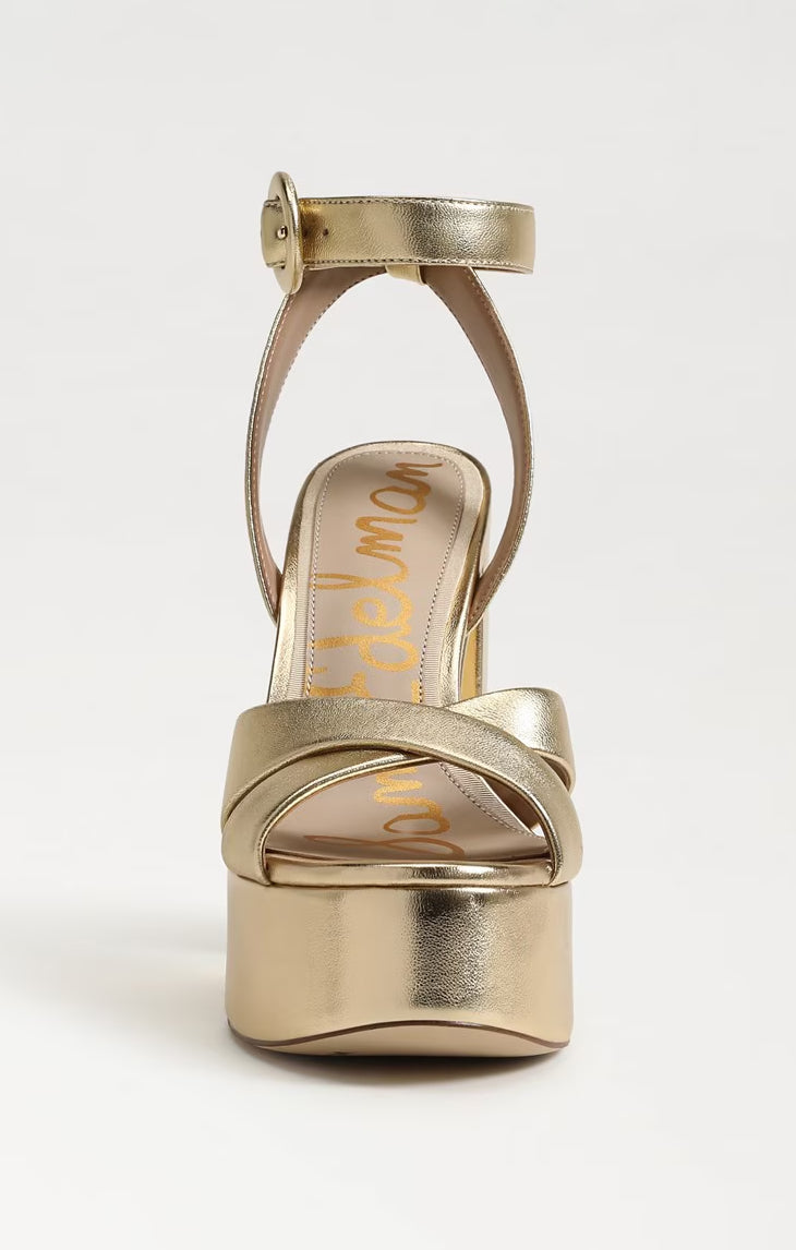 Sam Edelman Savannah Heel, in Gold, Size: 10