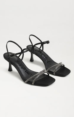 Sam Edelman Presley Glam Heel ~ Black Satin