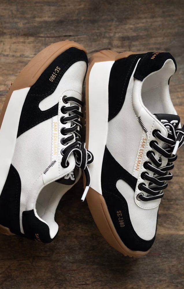 Amazon.com | Sam Edelman Layla Sneaker Black/White 5 Medium